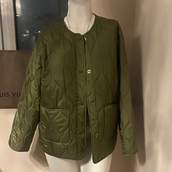 Obey Olive Green Quilted Puffer Jacket L - Picture 3 of 11